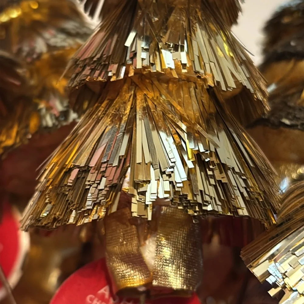 Gold Tinsel Tree Picks Set of 18 Gold Christmas Trees Pics Gold Tinsel Floral
